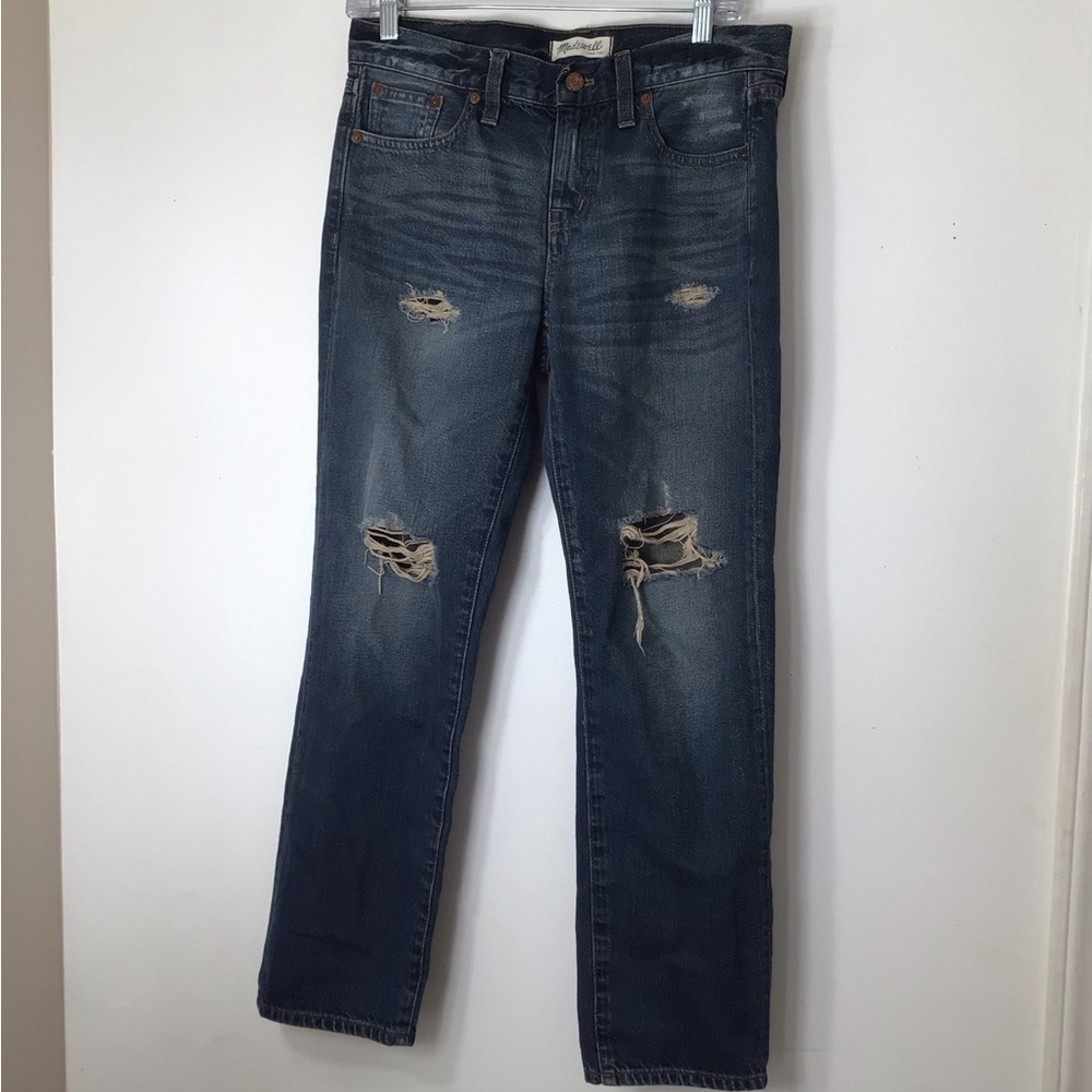 MADEWELL jeans women 26 boy Jean blue distressed